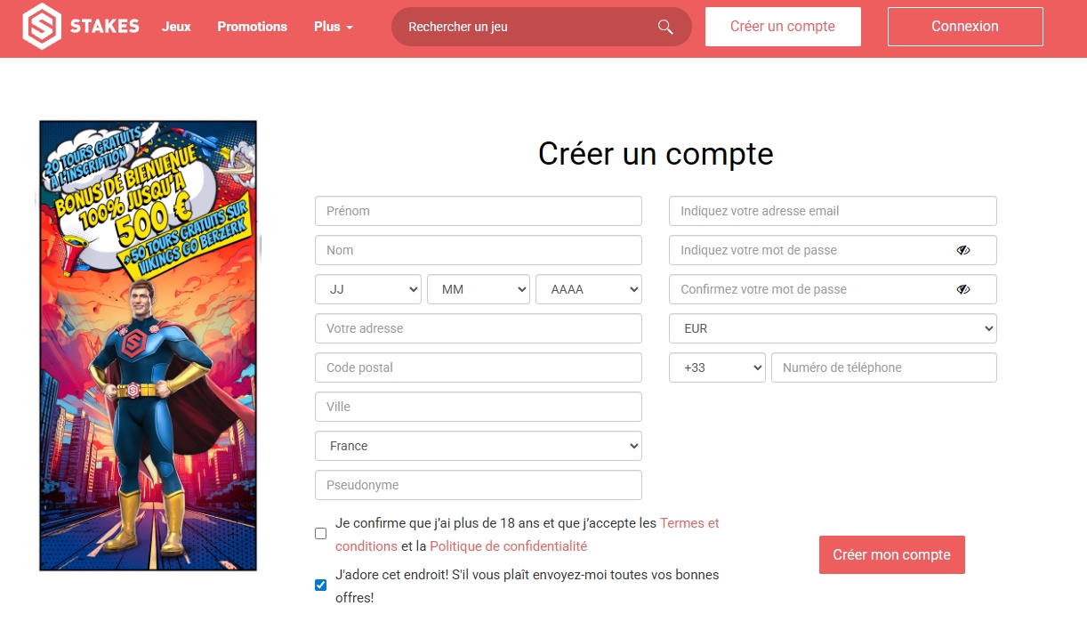 Stakes Casino - 20 Gratis Spins